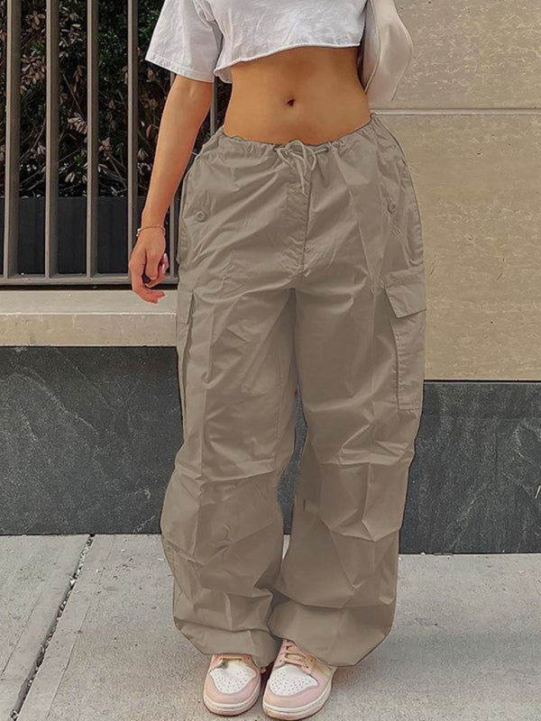 Cargo Pants- Women's Parachute Cargo Pants with Multiple Pockets- - IndioGear Fashion and Gear