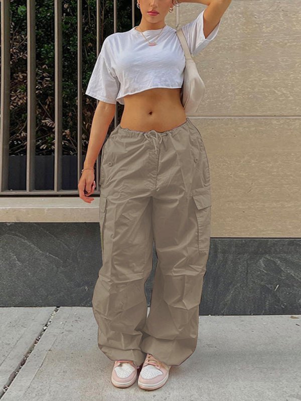 Cargo Pants- Women's Parachute Cargo Pants with Multiple Pockets- - IndioGear Fashion and Gear