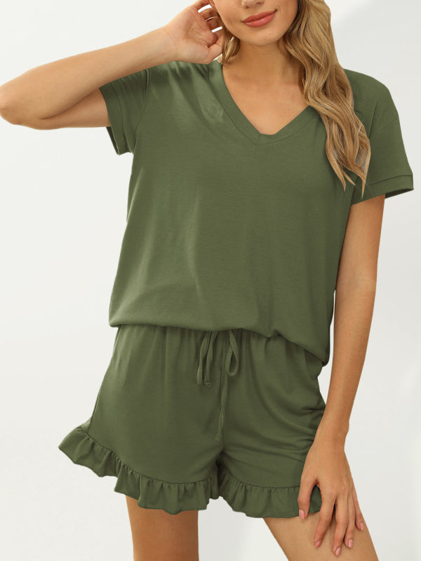 Casual Suit Shorts + Top- Look and Feel Your Best with Our Soft and Flattering Two-Piece Suit for Women - Shop Now!- Green- IndioGear Fashion and Gear