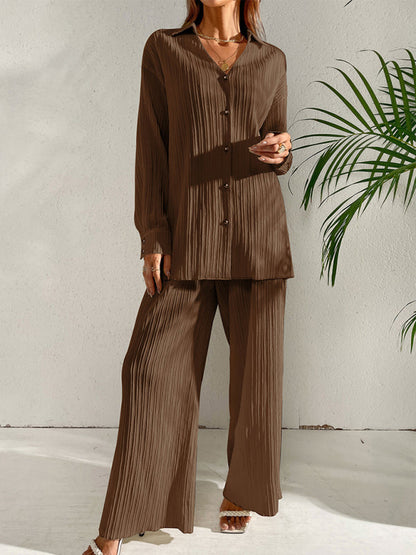 Casual Suit Top + Pants- Ribbed Two-Piece Casual Suit for Any Occasion - Top + Pants- - IndioGear Fashion and Gear