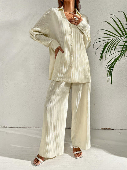 Casual Suit Top + Pants- Ribbed Two-Piece Casual Suit for Any Occasion - Top + Pants- - IndioGear Fashion and Gear