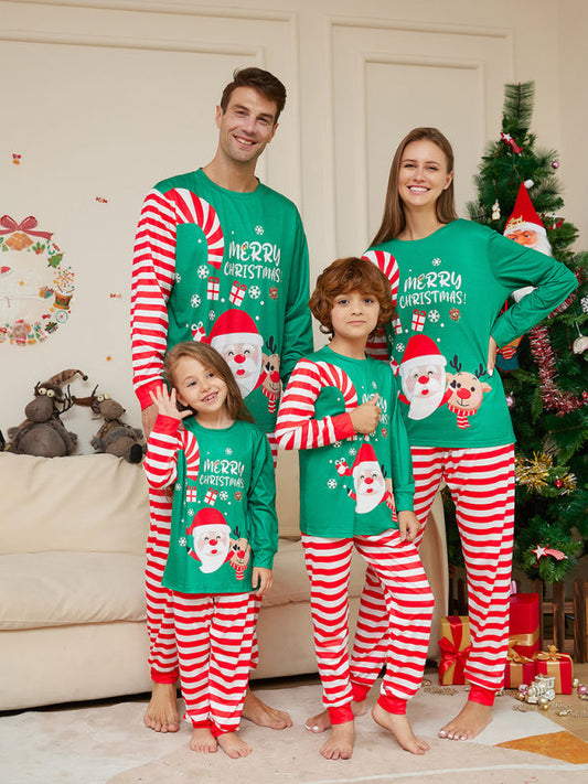 Christmas Pajamas- Santa's Little Helpers: Kids' Matching Festive Cotton Pajama- Green- IndioGear Clothing and Gear