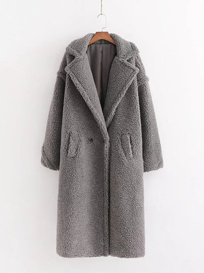 Coats-Winter Teddy Bear Coat | Double Breasted Faux Fur Coat-Pekosa Women Clothing