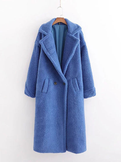 Coats-Winter Teddy Bear Coat | Double Breasted Faux Fur Coat-Pekosa Women Clothing