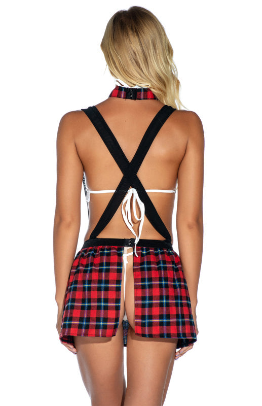 Cosplay Lingerie- Back-to-School Complete 4-Piece Tartan Cosplay Lingerie- - IndioGear Fashion and Gear