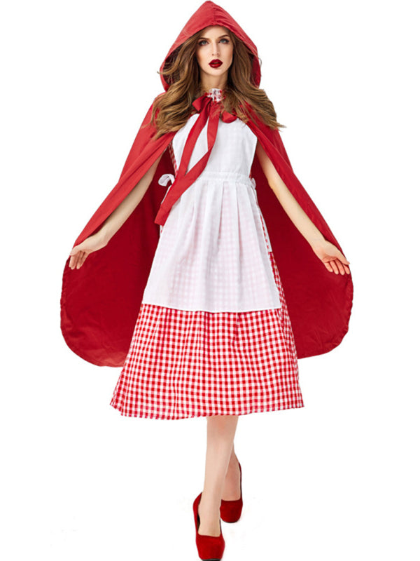 Costume- Red Riding Hood Cosplay Costume - Oktoberfest Maid Outfit- Red- IndioGear Fashion and Gear