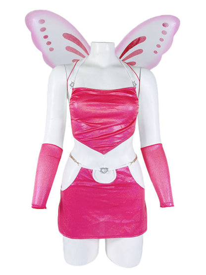 Sparkle Butterfly 3-teiliges Cosplay für Damen – Disco-Party-Kostüm