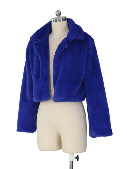 Crop Jackets- Cozy Open Front Crop Plush Jacket for Every Event- - IndioGear Clothing and Gear