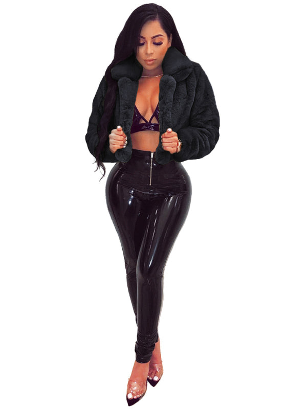 Crop Jackets- Cozy Open Front Crop Plush Jacket for Every Event- - IndioGear Clothing and Gear