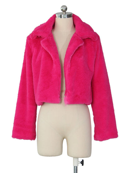 Crop Jackets- Cozy Open Front Crop Plush Jacket for Every Event- - IndioGear Clothing and Gear