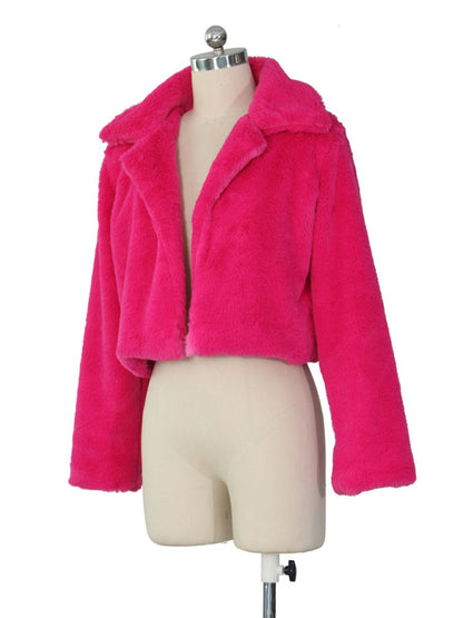 Crop Jackets- Cozy Open Front Crop Plush Jacket for Every Event- - IndioGear Clothing and Gear