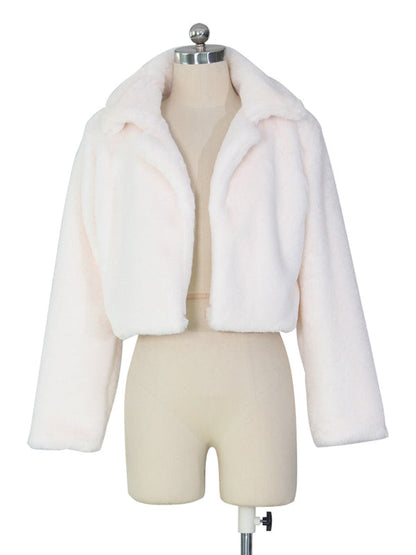 Crop Jackets- Cozy Open Front Crop Plush Jacket for Every Event- - IndioGear Clothing and Gear