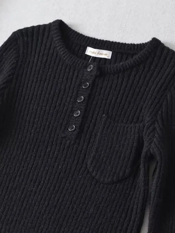 Crop Sweater-Cozy Ribbed Crop Sweater | Thickened Knit Top-Pekosa Women Clothing