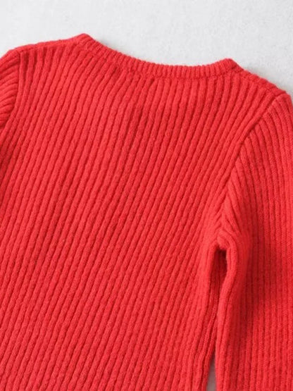 Crop Sweater-Cozy Ribbed Crop Sweater | Thickened Knit Top-Pekosa Women Clothing