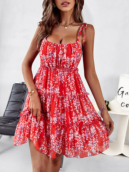 Dress- Bloom into Style with Our Fun and Flirty Floral Mini Dress!- - IndioGear Fashion and Gear