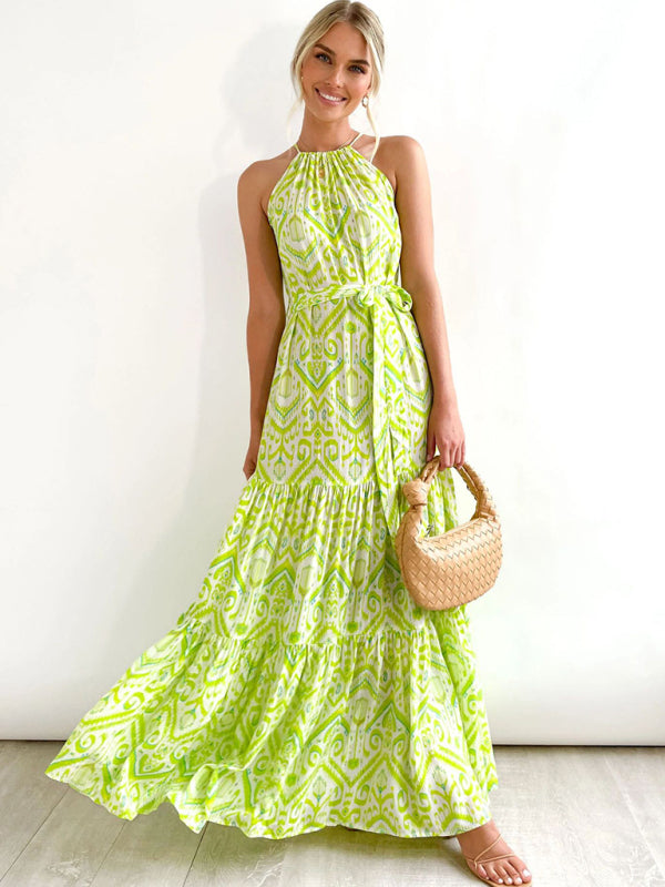 Dress- Bohemian Maxi Dress - Perfect for Any Occasion- Yellow- IndioGear Fashion and Gear