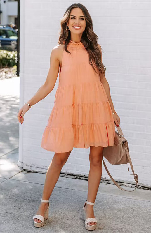 Dress- Cotton Loose Tiered Tank Sundress- - IndioGear Fashion and Gear