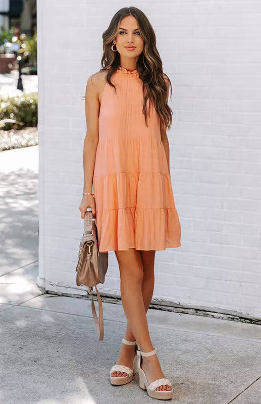 Dress- Cotton Loose Tiered Tank Sundress- - IndioGear Fashion and Gear