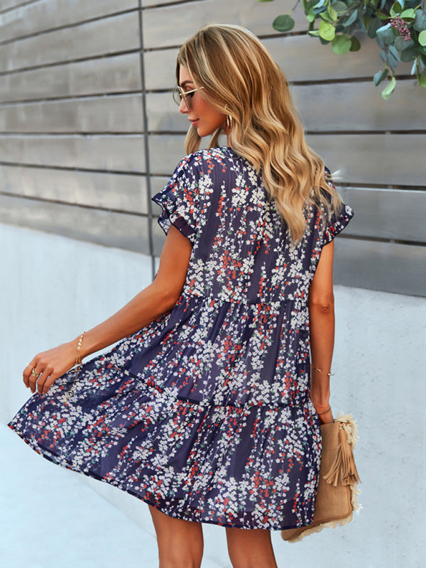 Dress- Discover Your New Favorite Dress with Our Floral Tiered Mini Dress- - IndioGear Fashion and Gear