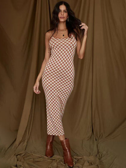 Dress- Feel Like a Goddess: Y2K Women's Casual Pencil Bodycon Maxi Dress- Suit 5- IndioGear Fashion and Gear