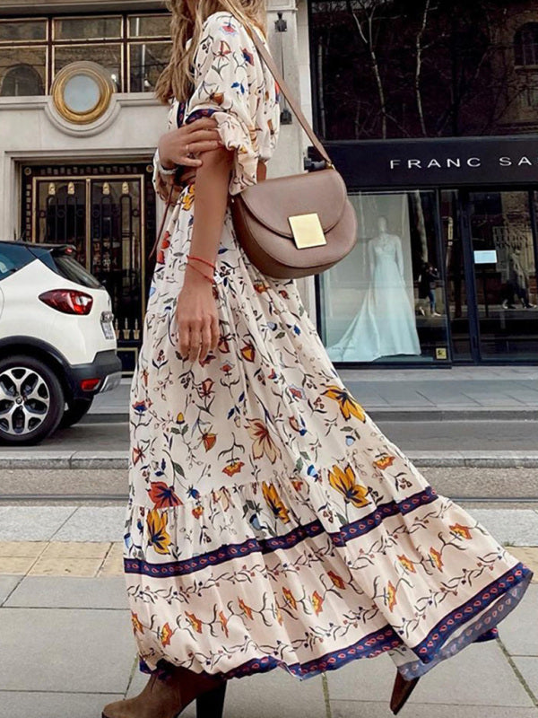 Dress- Feel the Breezy Boho Vibes in our Casual Maxi Long Dress!- - IndioGear Fashion and Gear