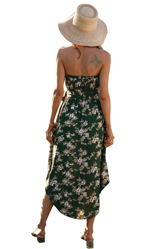 Dress- Flirty Strapless Midi Dress- - IndioGear Fashion and Gear