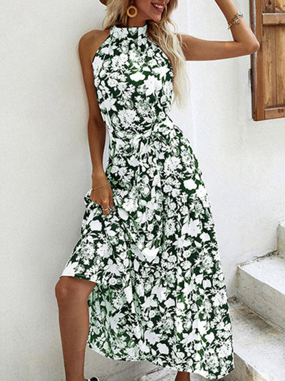 Dress- Floral Fantasy: Maxi Dress for Any Occasion- - IndioGear Fashion and Gear