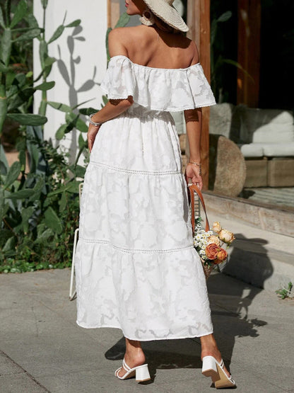 Dress- Get Your Beach Party On with the Ruffe Maxi Dress- - IndioGear Fashion and Gear