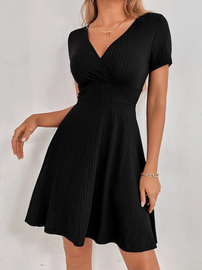 Dress- Seductive and Versatile Deep V Neck Mini Dress- - IndioGear Fashion and Gear