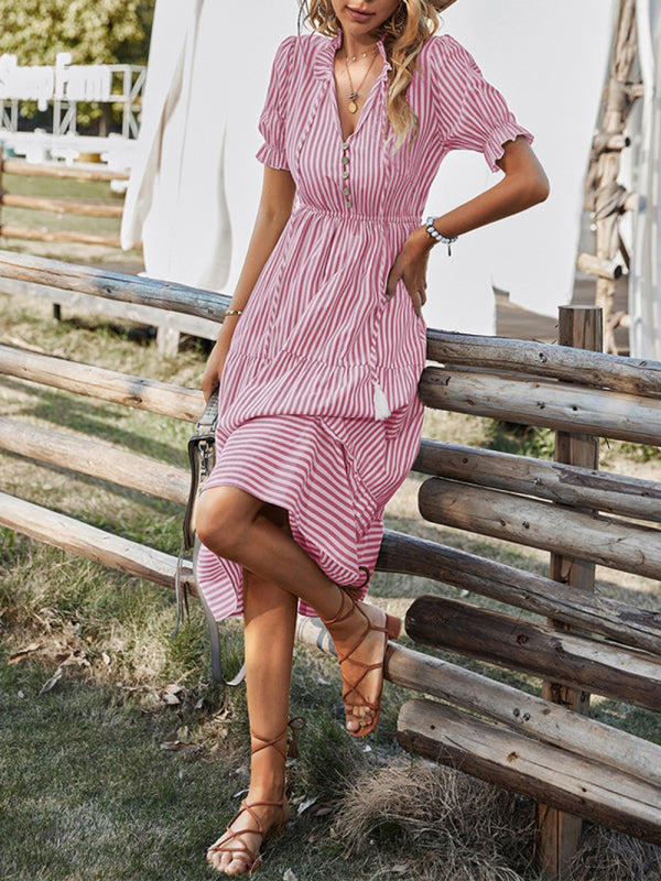 Dress- Summer with Our Chic and Stylish Tiered Midi Dress!- - IndioGear Fashion and Gear