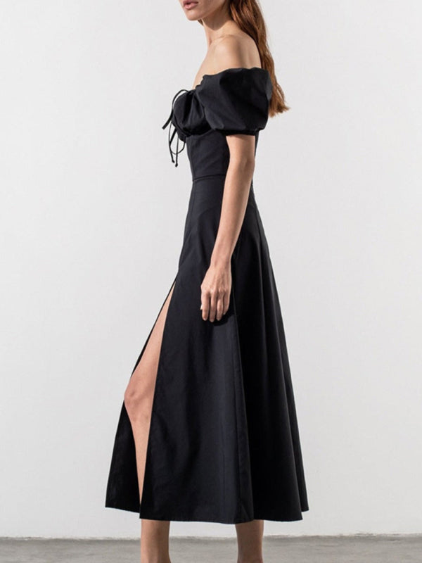 Dress- Summer with Our Sleeve Tie Slim Maxi Dress- - IndioGear Fashion and Gear