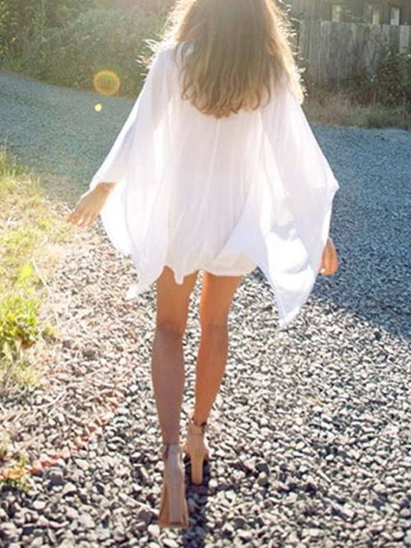 Dress- Vacay Look Cover Up Bat Mini Dress!- - IndioGear Fashion and Gear