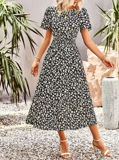 Dress- Women's Flower Maxi Dress- - IndioGear Fashion and Gear