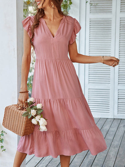 Dresses- Flirty Maxi Casual Dress: Perfect for Every Occasion!- Pink- IndioGear Fashion and Gear