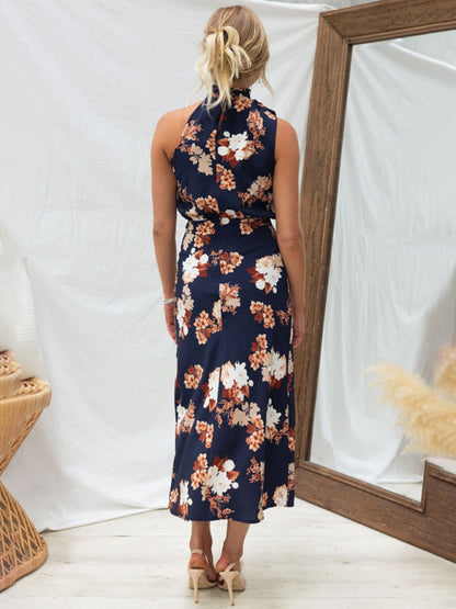 Dresses- Satin Floral Maxi Dress Will Make You Shine!- - IndioGear Fashion and Gear