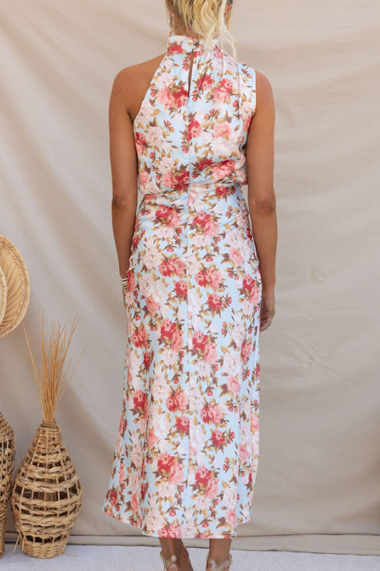 Dresses- Satin Floral Maxi Dress Will Make You Shine!- Suit 6- IndioGear Fashion and Gear