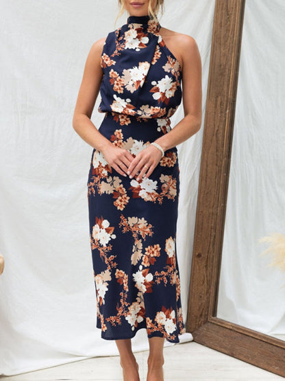 Dresses- Satin Floral Maxi Dress Will Make You Shine!- Suit 4- IndioGear Fashion and Gear