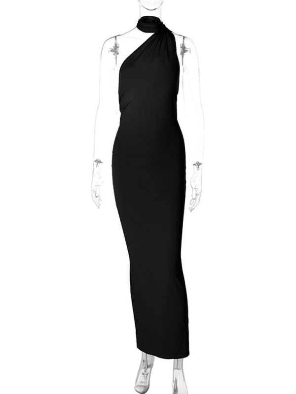 Evening Dresses- Cocktail Parties Couture Backless Tail Maxi Dress- - IndioGear Clothing and Gear