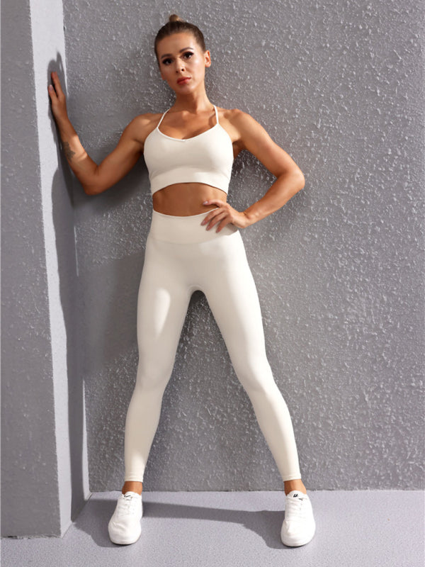 Feste, dehnbare, enge Fitness-Leggings für Damen mit hoher Taille