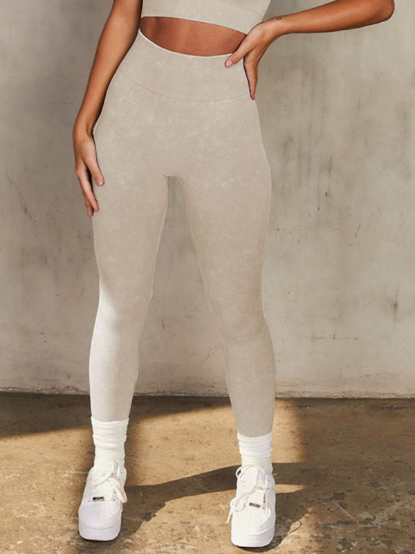 Feste, dehnbare, enge Fitness-Leggings für Damen mit hoher Taille