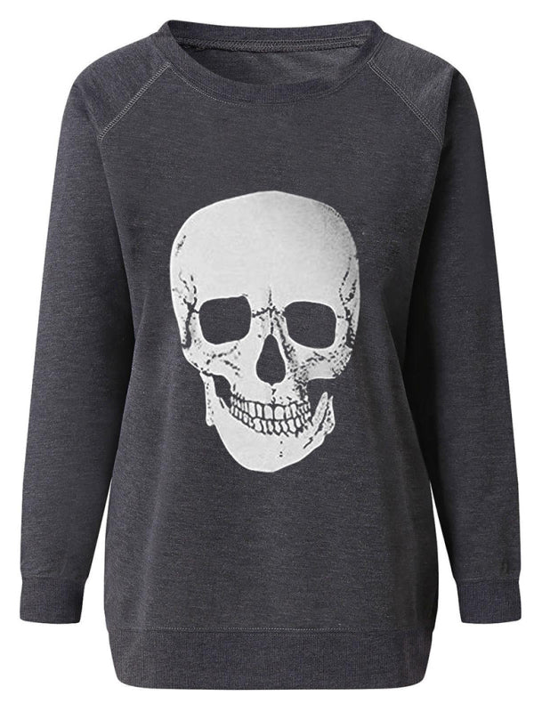 Halloweeen Sweatshirts- Skeletor & Skull Options Sweatshirt | Perfect for Halloween Outfits- - Pekosa Women Clothing