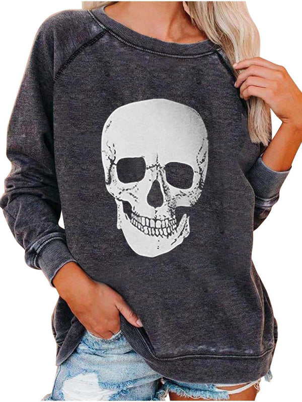 Halloweeen Sweatshirts- Skeletor & Skull Options Sweatshirt | Perfect for Halloween Outfits- - Pekosa Women Clothing