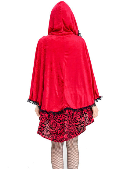 Halloween Costume- Red Riding Hood Cosplay Costume: Dress & Cape for Halloween Glamour- - IndioGear Fashion and Gear