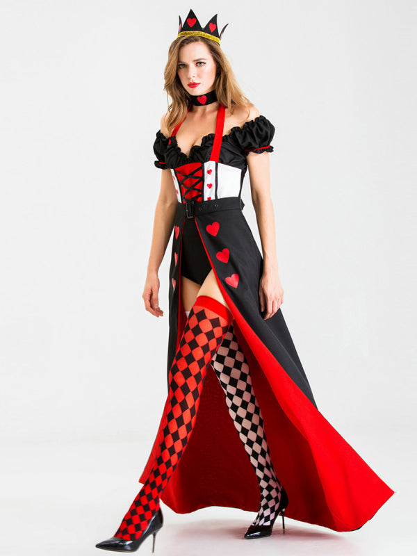 Halloween Costumes- Alice in Wonderland Red Queen Costume - Halloween Royal Heart Queen- - Pekosa Women Clothing