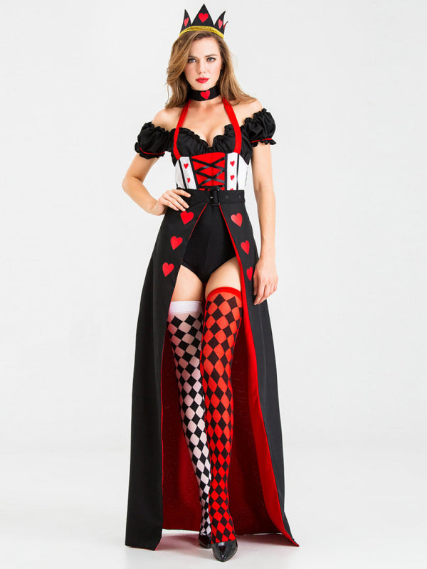 Halloween Costumes- Alice in Wonderland Red Queen Costume - Halloween Royal Heart Queen- - Pekosa Women Clothing