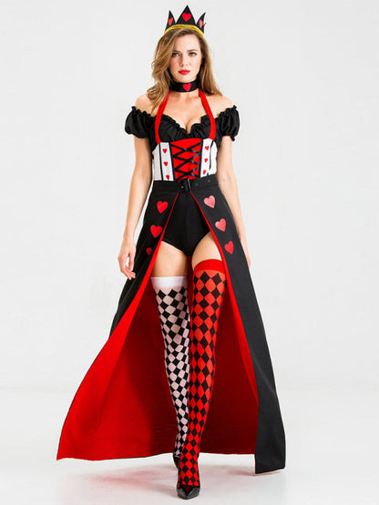 Halloween Costumes- Alice in Wonderland Red Queen Costume - Halloween Royal Heart Queen- - Pekosa Women Clothing