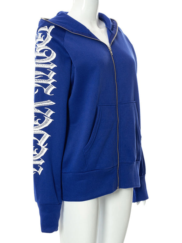 Hooded Sweatshirts- Urban Sport Y2K Hip Hop Zip-Up Hooded Sweatshirt- - IndioGear Clothing and Gear