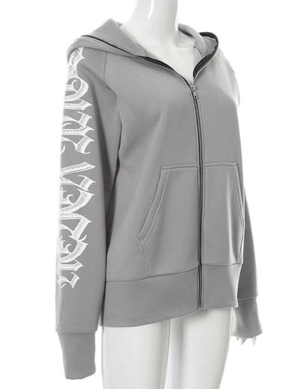 Hooded Sweatshirts- Urban Sport Y2K Hip Hop Zip-Up Hooded Sweatshirt- - IndioGear Clothing and Gear