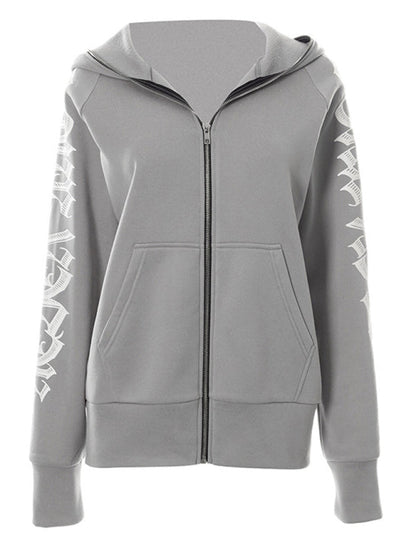 Hooded Sweatshirts- Urban Sport Y2K Hip Hop Zip-Up Hooded Sweatshirt- - IndioGear Clothing and Gear