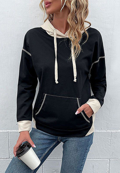 Hoodies- Oversized Kangaroo Pocket Hoodie - Hooded Sweatshirt- - IndioGear Fashion and Gear